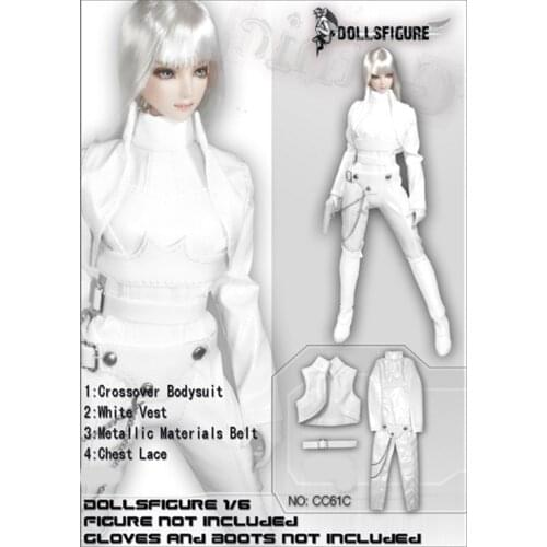 1/6 CC61B Sexy Female Clothes Bodysuit Leather Clothing White/Red/Blue Colors for 12" Woman Action Figure Doll Accessories