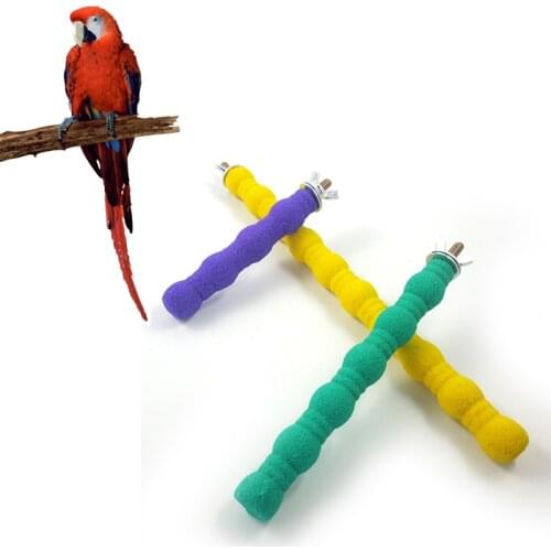 1pc New Pet Parrot Raw Wood Pet Parrot Toys Bird Cage Perches Stand Platform Paw Grinding Bites Toys for Parrot Pet Accessories