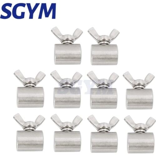 10pcs 2mm/3mm/5mm/6mm/8mm/10mm 304 stainless steel rope manual lock catch fasteners butterfly buckle for steel wire rope