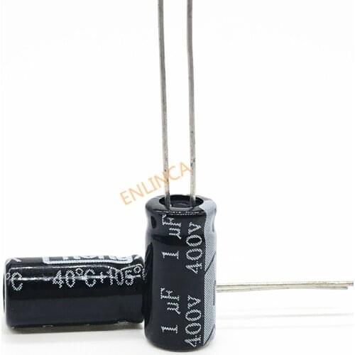 200pcs/lot 400V 1UF 6*12 20% RADIAL aluminum electrolytic capacitor 1000NF 20