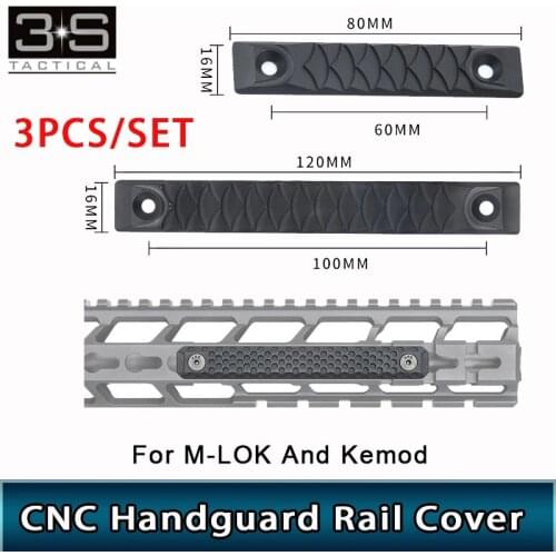 For M Lok Rail and Keymod Rail RS CNC Handguard Rail Cover 120mm/80mm Two Version Railscales Hunting Weaver Picatinny Rail