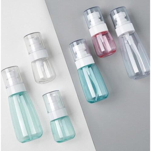 5Pcs Transparent Empty Spray Bottles 30ml/60ml/80ml/100ml Mini Portable Refillable Container Lotion Pump Cosmetic Dispenser