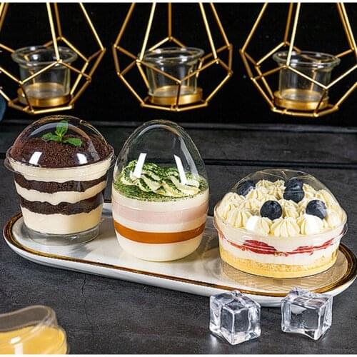 50pcs Net red 130ml creative clear plastic cups cake mousse pastry cup ice cream pudding jelly yogurt desserts cups with lids