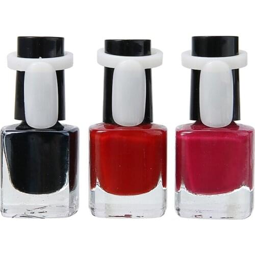 50pcs Nail Display Showing Plastic Ring Style Nail Tips UV Gel Display Practice Tool For Nail Polish Bottle