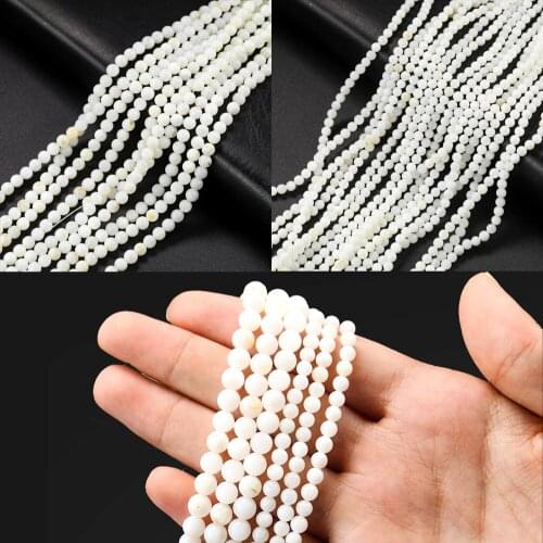 50PC Natural White Mother of Pearl Freshwater Pearl Loose Beads DIY Wedding Dress Jewelry Necklace Bracelet Decoration Accessory