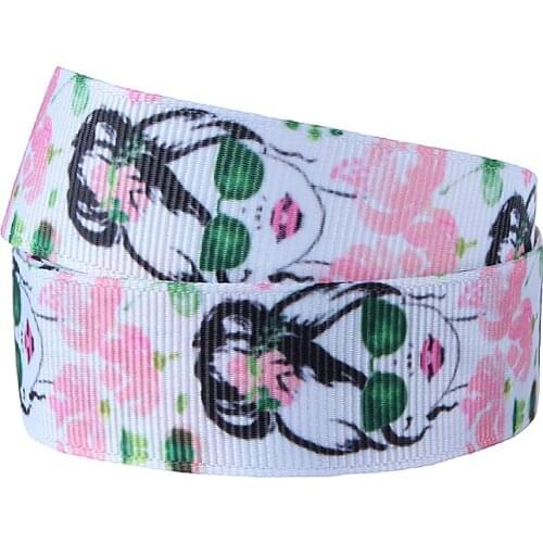 50Y/lot) New beauty style shamrock printing grosgrain ribbons