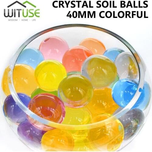 500Pcs 3-4cm Hydrogel Pear Shaped Very Big Mud Crystal Soil Water Beads Multi Colors Grow Ball Home Decor Growing Bulbs Wedding