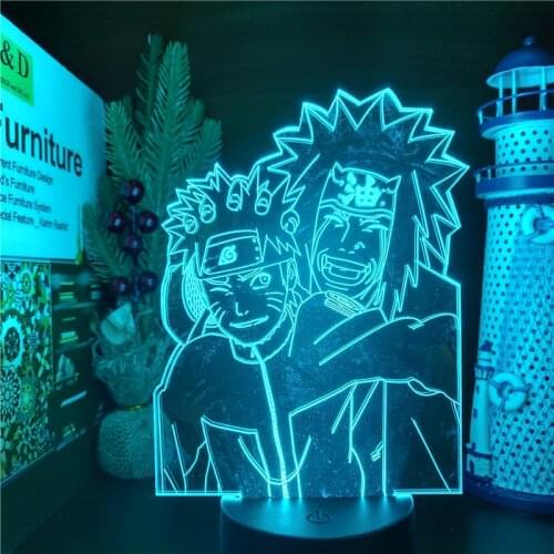 Naruto 3D Night Light Uzumaki Naruto Jiraiya LED Lamp Table Desk Lampara Home Decoration Lighting Bedroom Decor Lights Creative