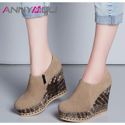 Замшевые туфли-лодочки ANNYMOLI China At AliExpress