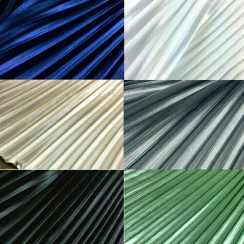Satin pleated fabric Glossy Satin Fabric 100cm*150cm Polyester crushed for dress