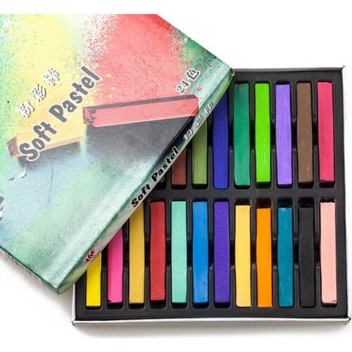 24 colors Art Painting Colored Chalk Powder Brush Chalk Hair Stick Office School Art Supplies Creative Painting Chalk Pastels