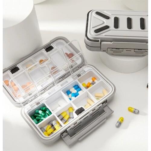 Travel Pill Case Medicine Storage Organizer Container Drug Tablet Dispenser Independent Lattice Pill Box Fishing Tackle Box