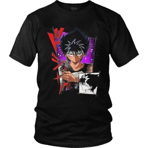Yu Yu Hakusho T-shirt Mens Harajuku T Shirt Short Sleeve Cotton Manga Yusuke Urameshi Tshirt Cool Tees Tops