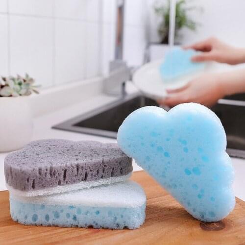 Cloud dishwashing sponge wipe water absorption clean decontamination kitchen creative washing pot dishwashing brush home