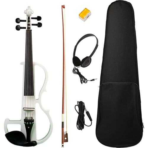 Exquisite Solid Wood 4/4 Electric Violin with Storage Bag Bow Rosin Headphone