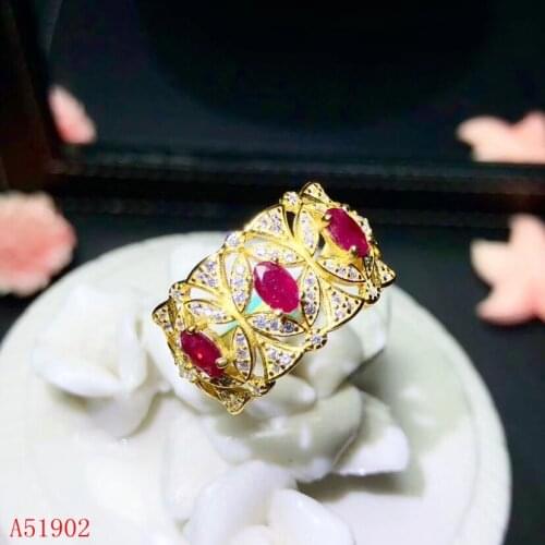 KJJEAXCMY boutique jewelry 925 sterling silver inlaid natural ruby ring female support test