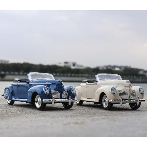 1: 38 Lincoln Convertible Classic Car With Sound and Light Simulation Alloy Childrens Toy Car Model Antique Birthday Gift Green