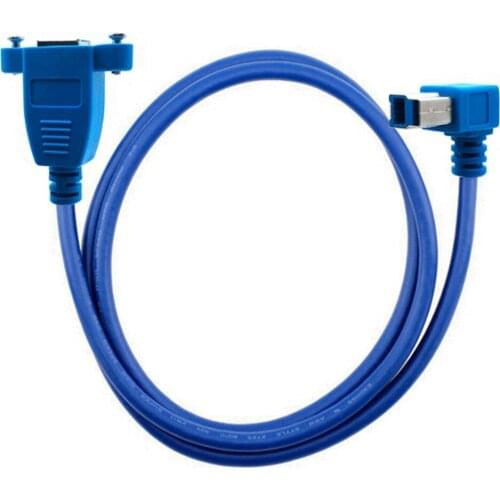 50CM USB 3.0 B Male right angle to B Female USB3.0 BM to BF short printer cable for Printers scanners Hard Disk