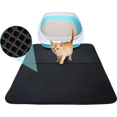 Pet Cat Litter Mat EVA Double-Layer Cat Litter Trapper Mats with Waterproof Bottom Non-slip Pet Litter Cat Mat Layer kattenmand
