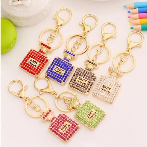 Creative custom gift, lovely perfume bottle modeling key chain, ladys accessories, car key buckle