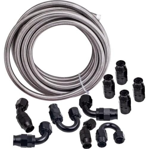 10AN PTFE Gas Tank/Cell Braid Oil/Fuel Hose Line + Hose End Fitting Kit 20FT High Quality