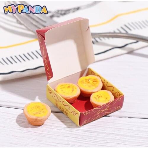 Cute 1:12 Scale Miniature Dollhouse Breakfast Egg Tart BJD Doll Food Pretend Play Mini Kitchen Toy Accessories