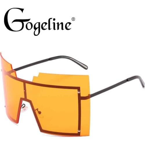 Fashion Oversized Big Sunglasses Women Famous Design Trendy One Piece Sun Glasses Female Men Mask Sun Glasses Unisex UV400