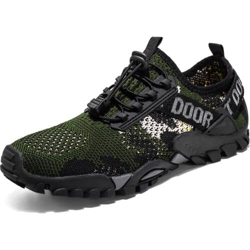 Mens River Upstream Shoes Outdoor Leisure Wading Shoes Hiking Fishing Shoes Sports Non-slip Wear-resistant Breathable