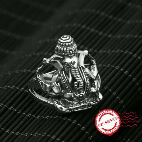 S925 sterling silver mens ring retro personality fashion jewelry elephant animal beast modeling 2018 new gift to send lover