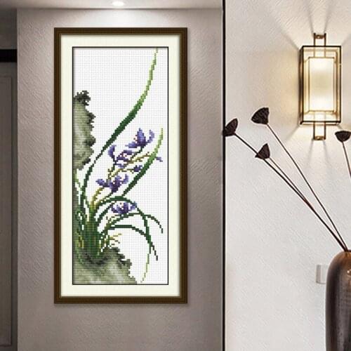 Embroidery Kits,orchid Decorations,Chinese cross stitch,Needlework DIY,11CT Printing Cross-Stitch Sets,Romantic Story embroidery