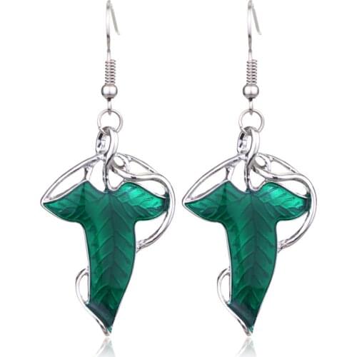 New Fashion Green Leaves Earrings Arwen Evenstar Jewelry Bangle Earrings The Elves Princess Green Collar Pulseras