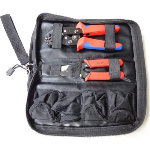 Crimping pliers and cable cutter combination hand tools type DN-K02C portable tool kit with four replaceable crimping dies