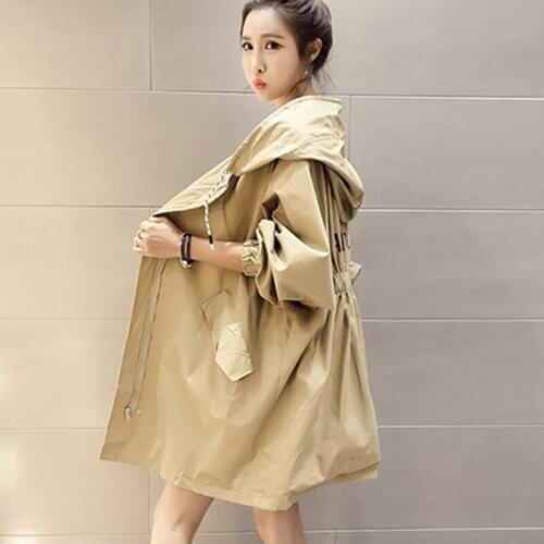 Autumn/winter 2020 fashion casual cotton trench coat, hooded jacket, oversized old-fashioned long coat, loose trench coat