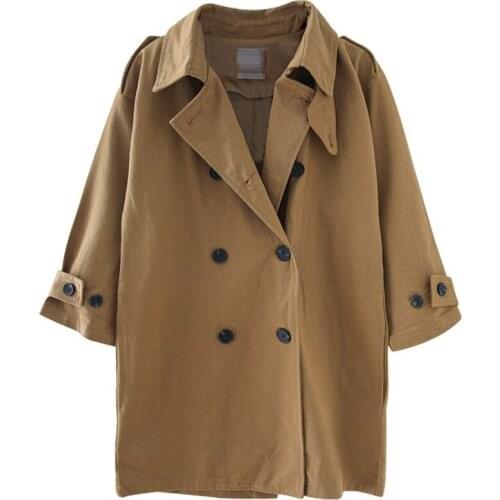 Girl autumn trench coat Girls simple fashion windbreaker jacket Girl long solid color windbreaker Girl casual coat