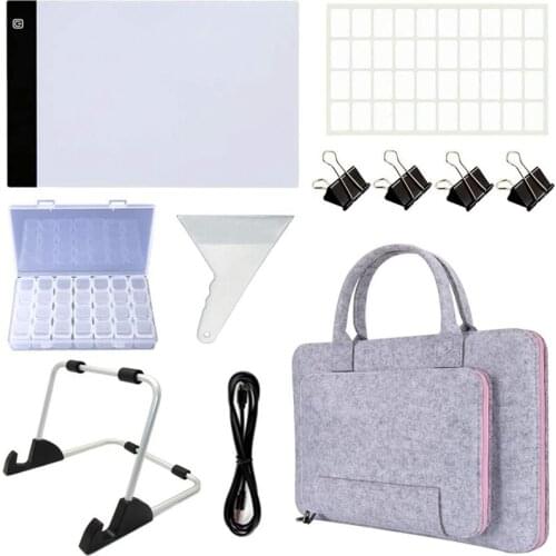 BMBY-A4 Diamond Painting Light Pad with Stand, A4 LED Light Board USB Powered Dimmable Tracing Light Box for 5D Diamond