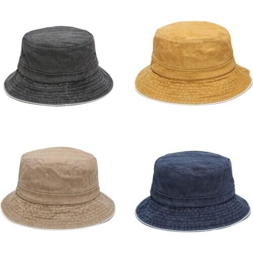 Hot Selling New Style Retro Cotton Bucket Hat Edging Fisherman Hat Men Women Outdoor Hiking Sun Protection Hat Unisex Panama Cap