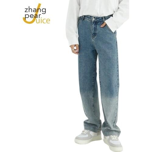 Straight Pants Korean Washed Blue Jeans Men Boyfriends Denim Pants Trouser Full Length Jeans Cowboy Denim Pants Mujer Streetwear