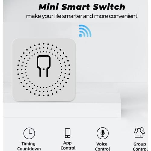 Remote Control,Works with Alexa 2 Way 16A /10A Mini Wifi Smart Light Switch DIY Breaker Module Smart Life/Tuya APP