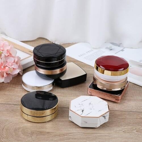 15ml Empty DIY Air Cushion Puff Box BB Cream Container Dressing Case with Air Cushion Sponge Powder Puff and Mirror