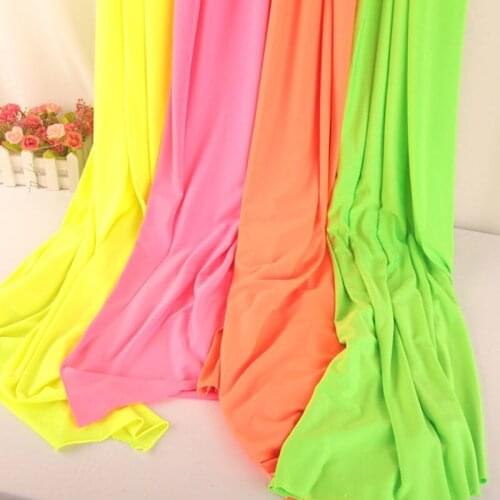 1meter 4 Way Stretch Spandex Fluorescent Fabric DIY Stage Dress Nightclub Scene Modeling Household Decor Dance Clothing Fabrics