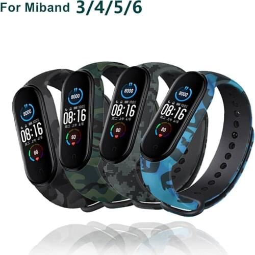 Army Military Silicone Watchband for Xiaomi Mi Band 6 5 Strap Bracelet on Mi Band 4 5 6 Strap for Miband 6 5 4 3 Smartwatch Band
