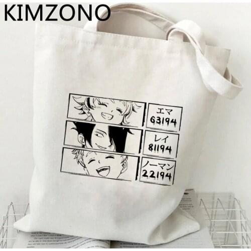 The Promised Neverland shopping bag bolsas de tela recycle bag shopper bag jute bolsas reutilizables string shoping sacolas