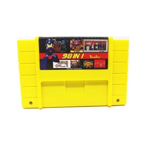 Super 98 in 1 US Version With Game Castlevania Captain Commando Contra III Final Fight 3 Turles IV Megaman X 7
