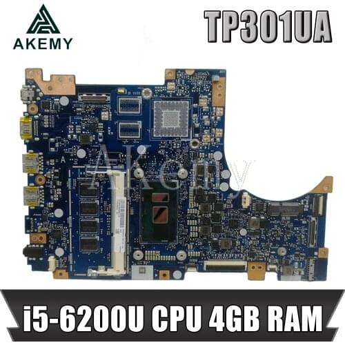 TP301UA/ i5-6200U CPU 4GB RAM For Asus TP301U TP301UA TP301UJ TP301UJ Laptop motherboard TP301UA Mainboard 100% Tested