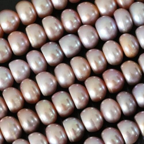 Natural charms purple freshwater pearl abacus loose beads 9-10mm charms for women high grade jewelry making 15inch B1382