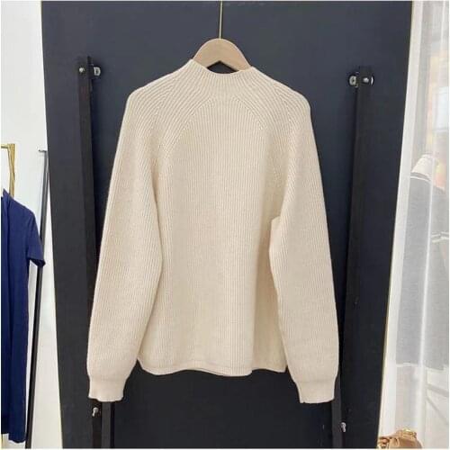 Maisie Women Pullover Spring Autumn Knitted Long Sleeve O-Neck Loose Elegant High Street Chic Casual Stunning