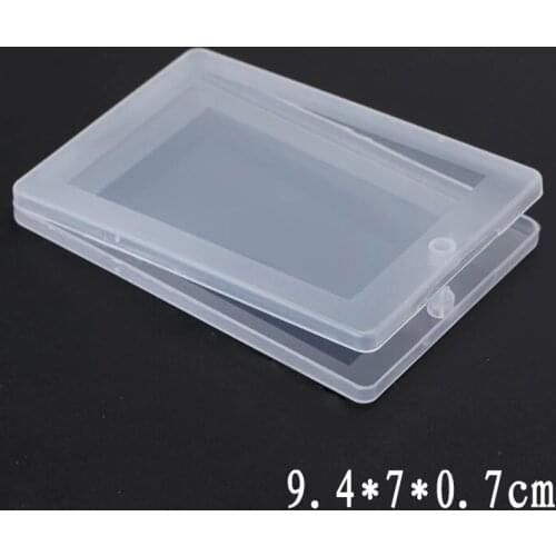1 PC portable Small Thin Plastic Transparent With Lid Collection Container Case Storage Box for Card, bank card, paper towel