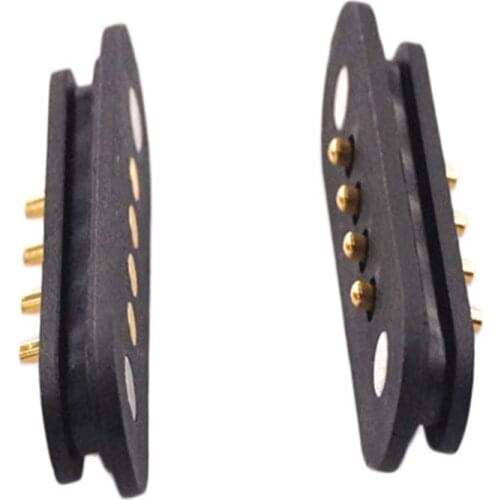 10Pair Magnet Spring Loaded Pogo 4pin Connector Plug Pitch 2.5mm Through Holes PCB Mount Male Female 2A 36V DC Power Charge Port