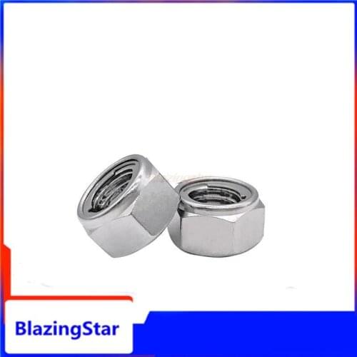 2/10X M3-M16 304 Stainless Steel Prevailing Torque Type All Metal Insert Hexagon Lock Nut Hex Self Locking Locknut DIN980 GB6184