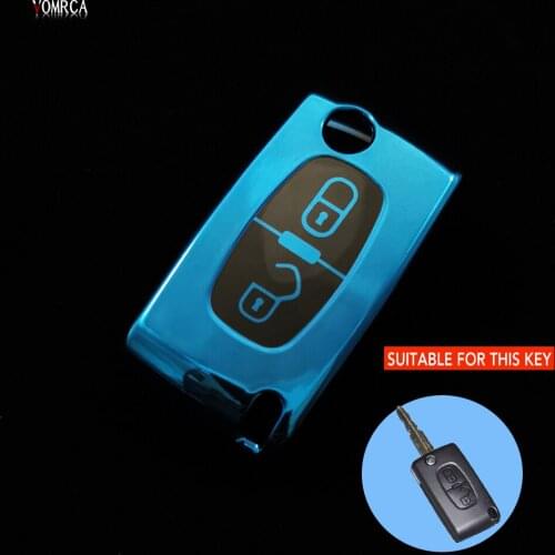 2 Button TPU Folding Style Remote Control Key Case For Peugeot 107 207 307 308 407 607 S For Citroen C2 C3 C4 C5 C6 Car Cover